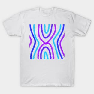 blue purple lines watercolor texture T-Shirt